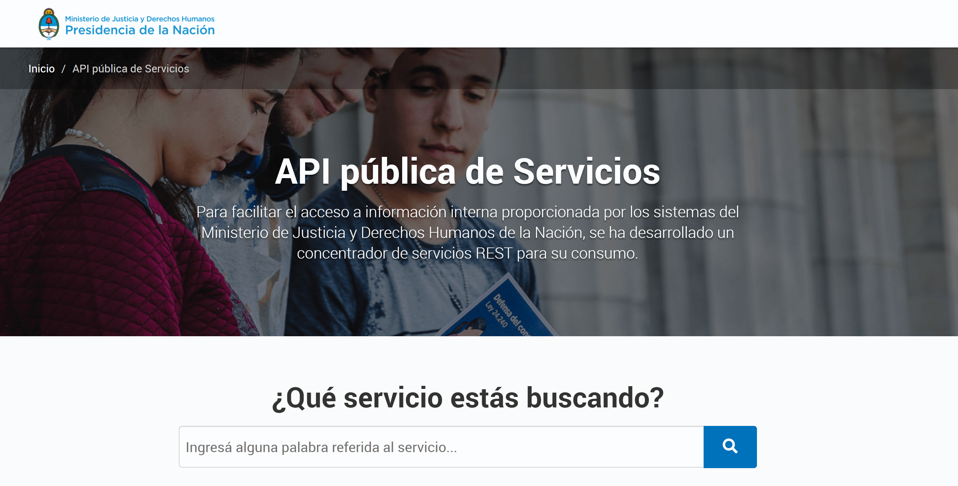 API pública de Servicios